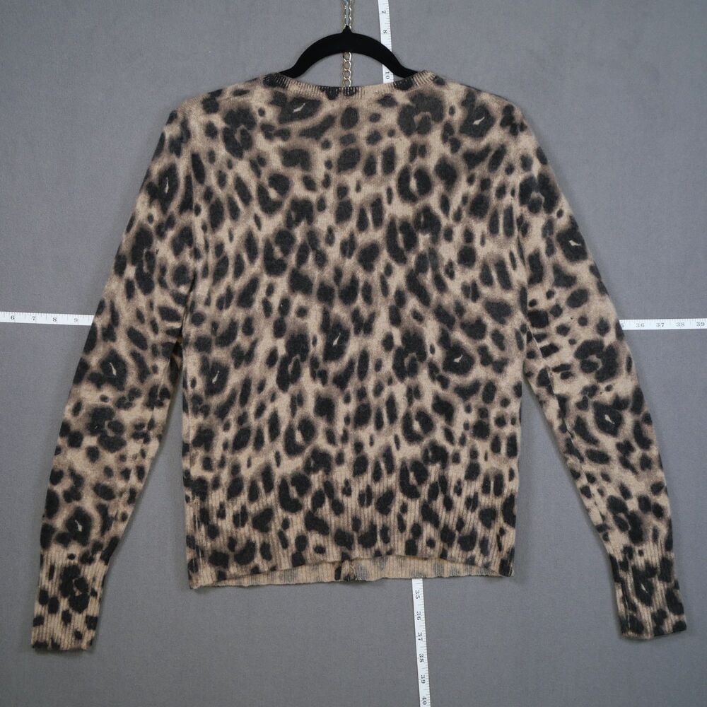 Apt 9 Leopard Print Cashmere Sweater Soft Layering Capsule Wardrobe Trendy - Picture 2 of 8
